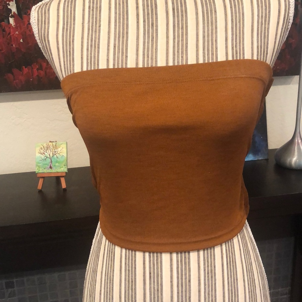 Lace up back tube top